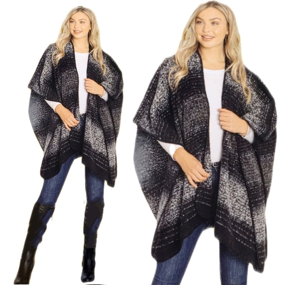 NWT Woolrich $60 Luxe Softness One Size Cozy Doris Stripe Blanket Wrap - Picture 2 of 5